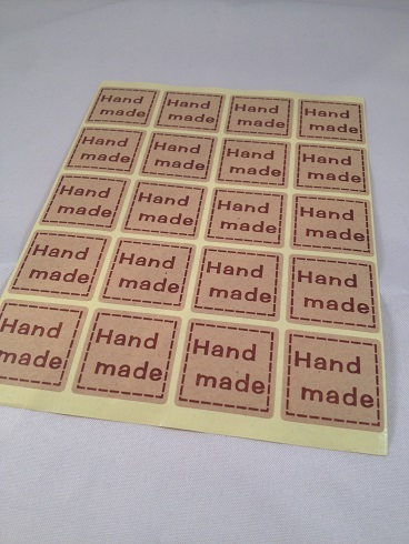 Sticker 'Handmade' vierkant